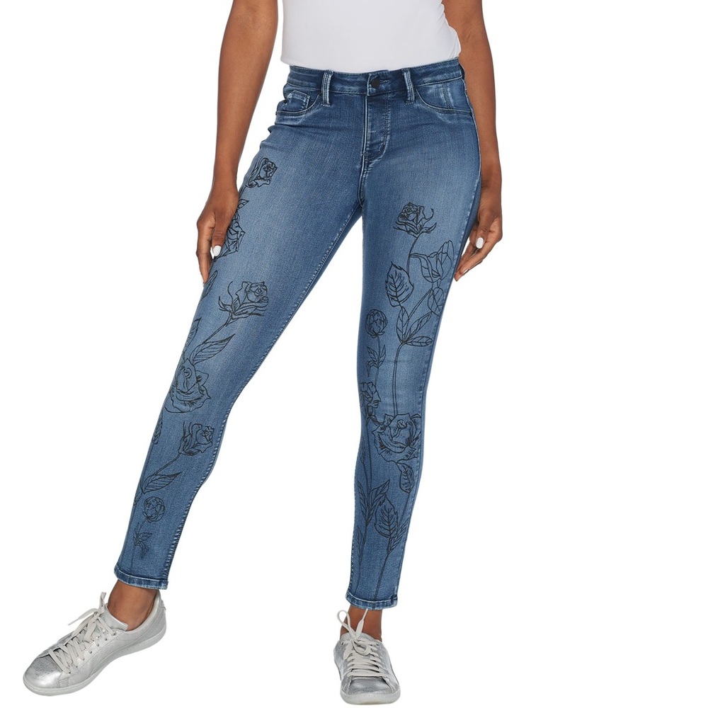 Laurie Felt Silky Denim Water Paint Skinny Pull On Jeans Charcoal A310011